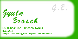 gyula brosch business card